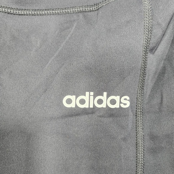 Adidas Leggings Womens M Black Three Stripe Climalite Ankle Yoga Gym Running - Picture 2 of 13